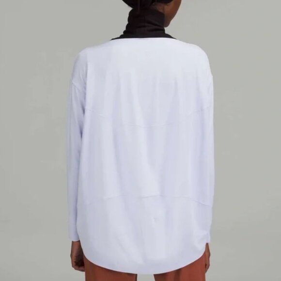 Lululemon Athletica Back In Action Pastel Blue Long Sleeve Shirt Size 10 - Picture 2 of 7